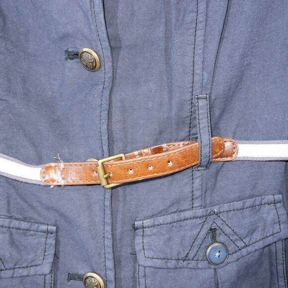 Daughters of Liberation Anthropologie Navy Blue Belted Jacket Size 4 - Picture 4 of 8